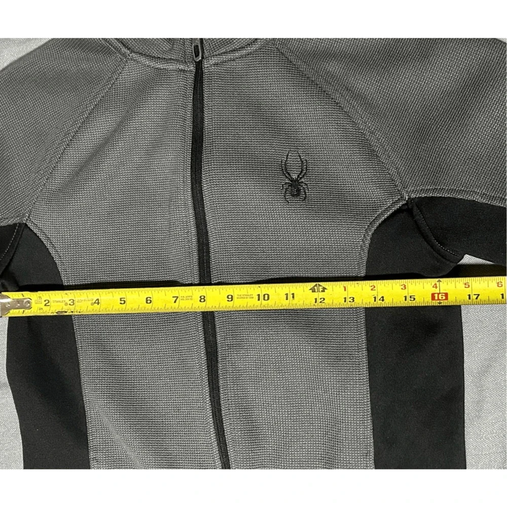 Spyder Youth Core Polar Full Zip Waffle Jacket Gray Sz L(14/16) Ski Snowboard